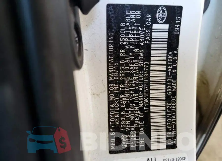 4T1BK1EB7FU184773 Photo# 12