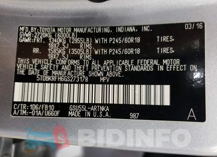 5TDBKRFH6GS273178 Photo# 13
