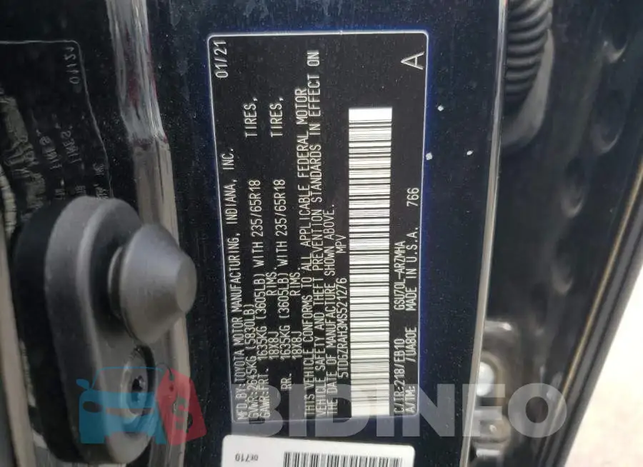 5TDGZRAH3MS521276 Photo# 13