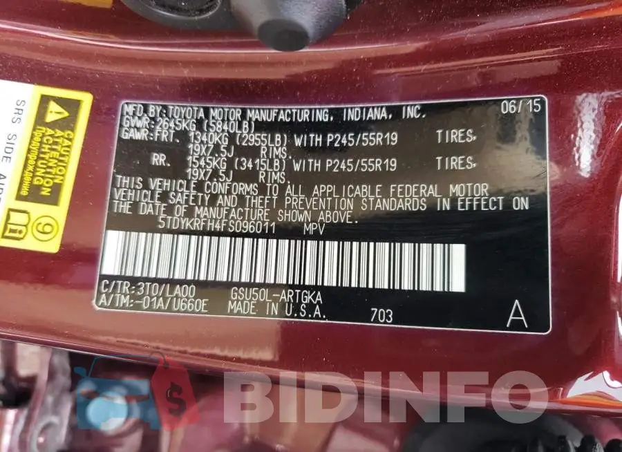5TDYKRFH4FS096011 Photo# 12