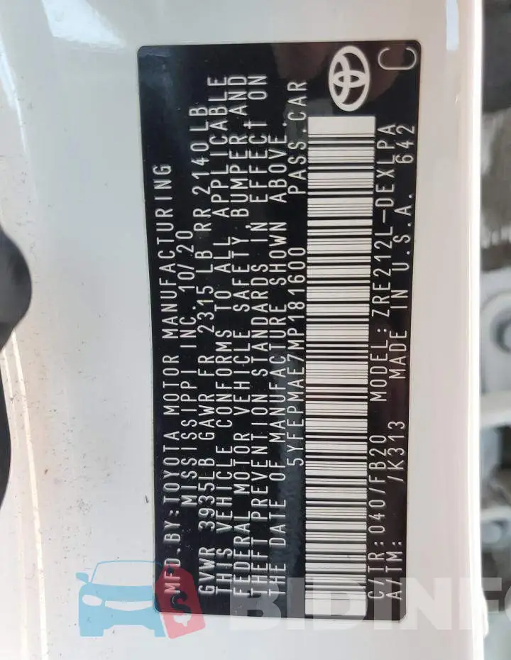 5YFEPMAE7MP181600 Photo# 12