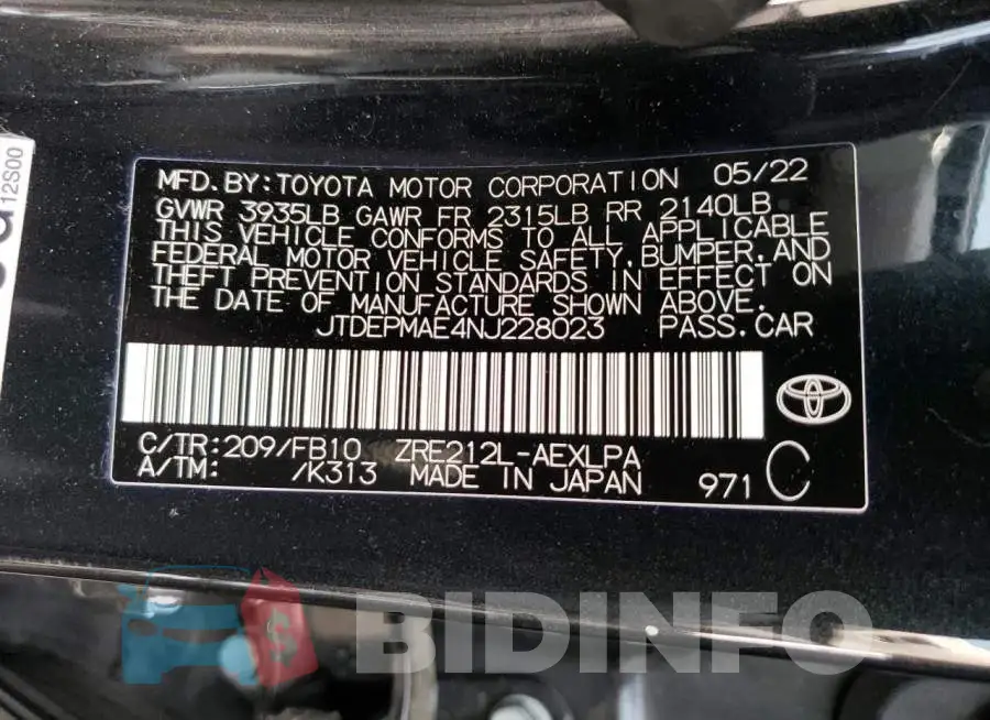 JTDEPMAE4NJ228023 Photo# 12