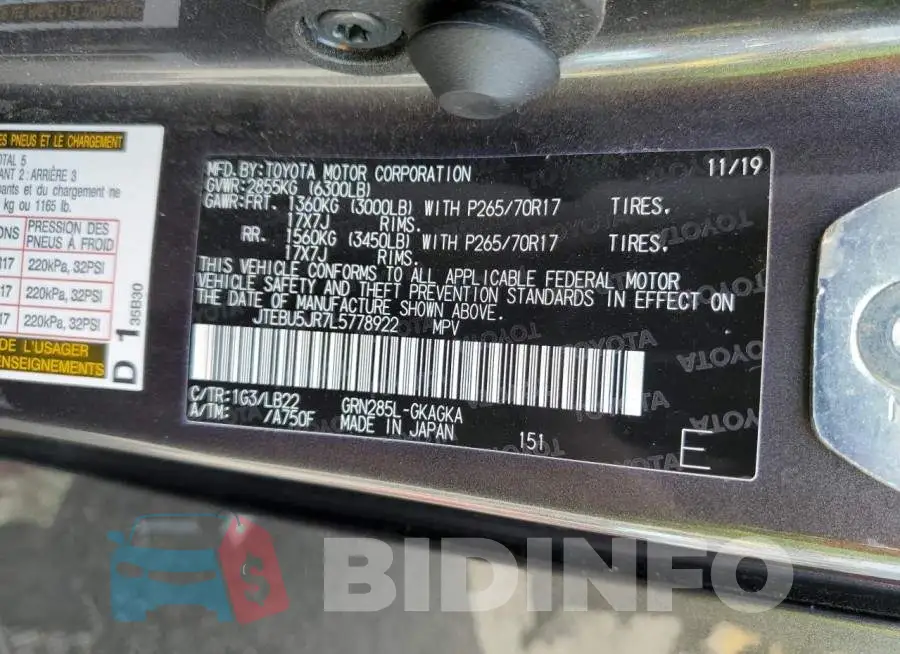 JTEBU5JR7L5778922 Photo# 13