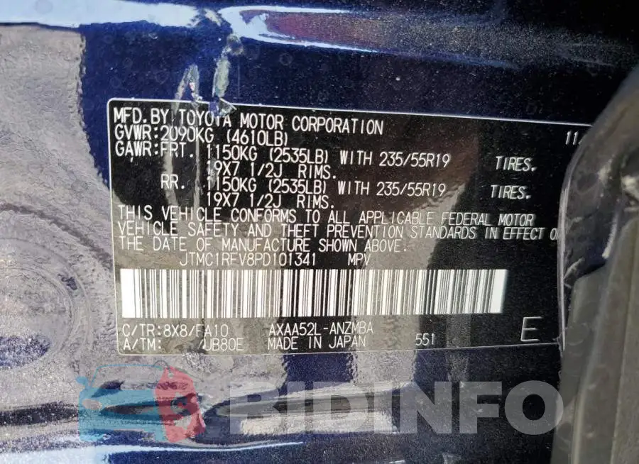 JTMC1RFV8PD101341 Photo# 12