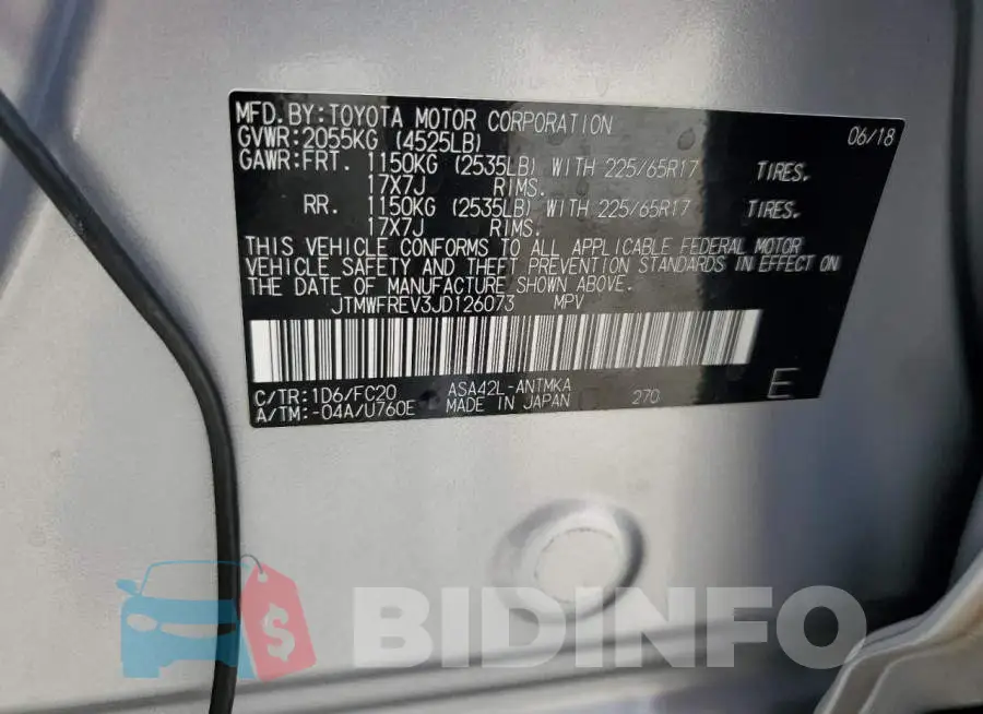 JTMWFREV3JD126073 Photo# 13