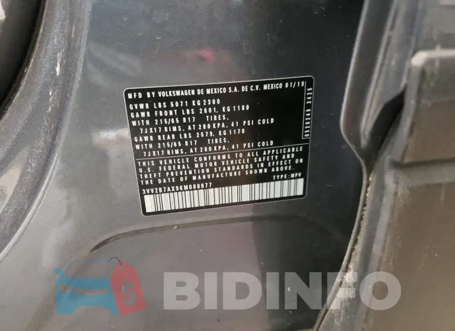 3VV2B7AX9KM088877 Photo# 13