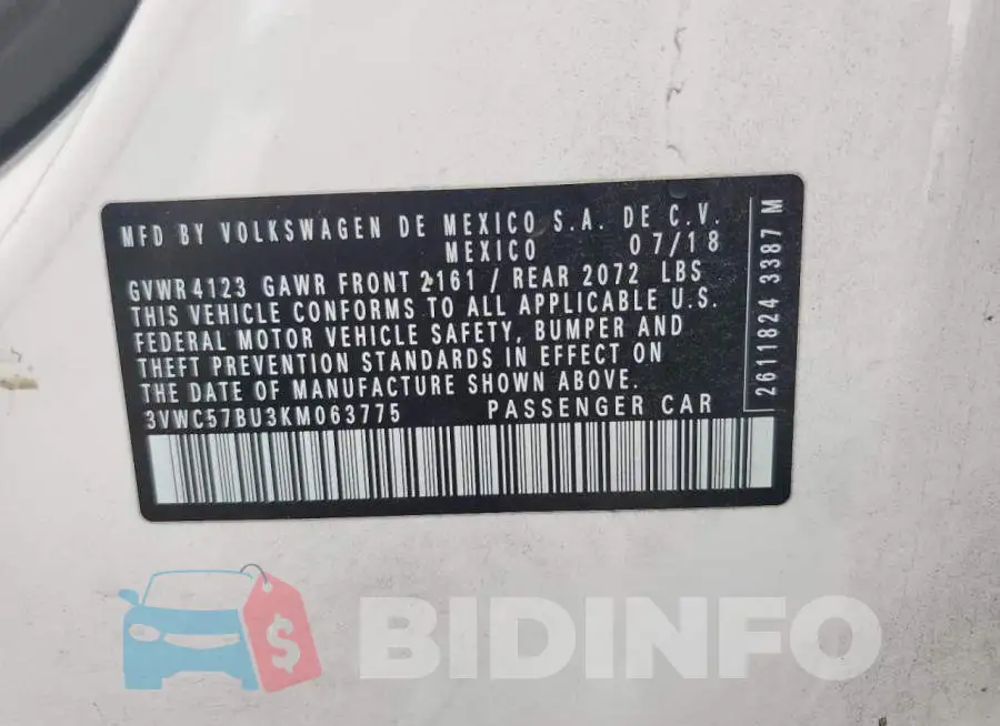 3VWC57BU3KM063775 Photo# 12