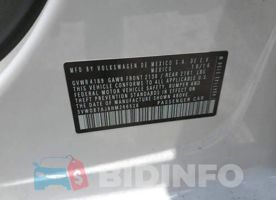 3VWDB7AJ8HM266528 Photo# 12