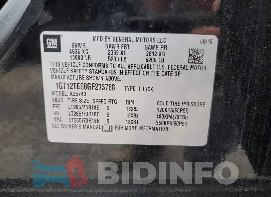 1GT12TE88GF273788 Photo# 12