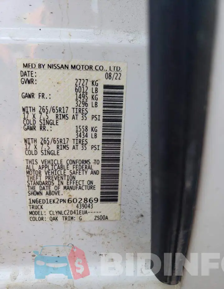 1N6ED1EK2PN602869 Photo# 12
