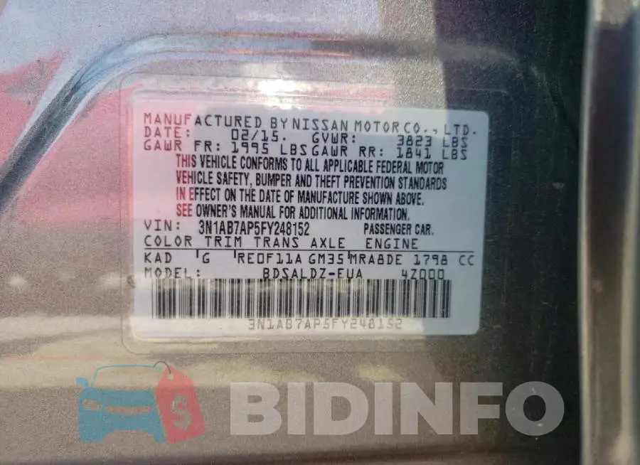 3N1AB7AP5FY248152 Photo# 12