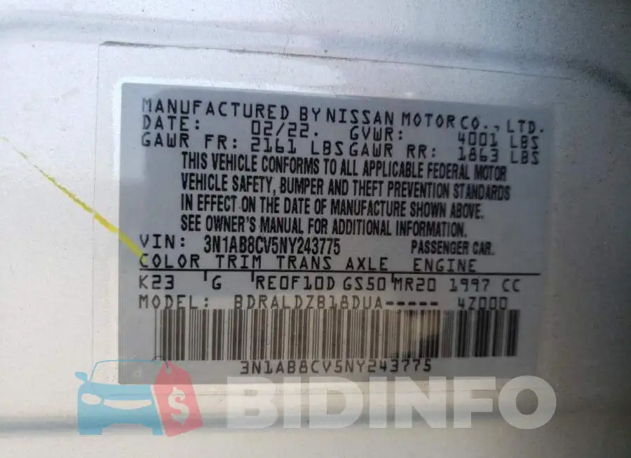 3N1AB8CV5NY243775 Photo# 12