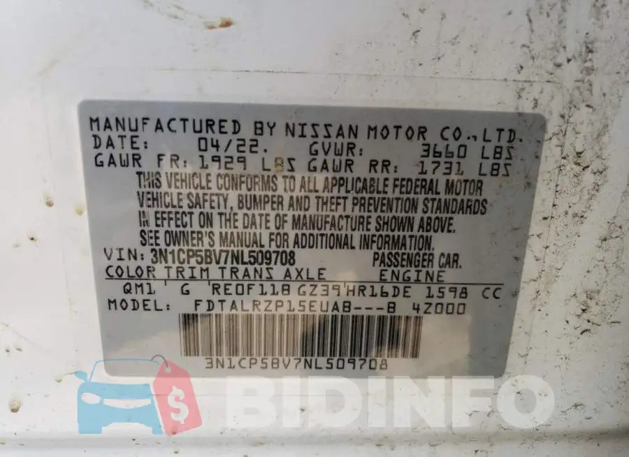 3N1CP5BV7NL509708 Photo# 13