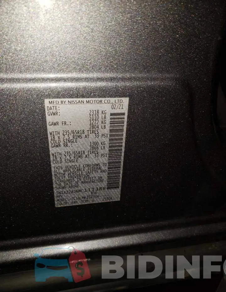 5N1AZ2AJ6MC111388 Photo# 14