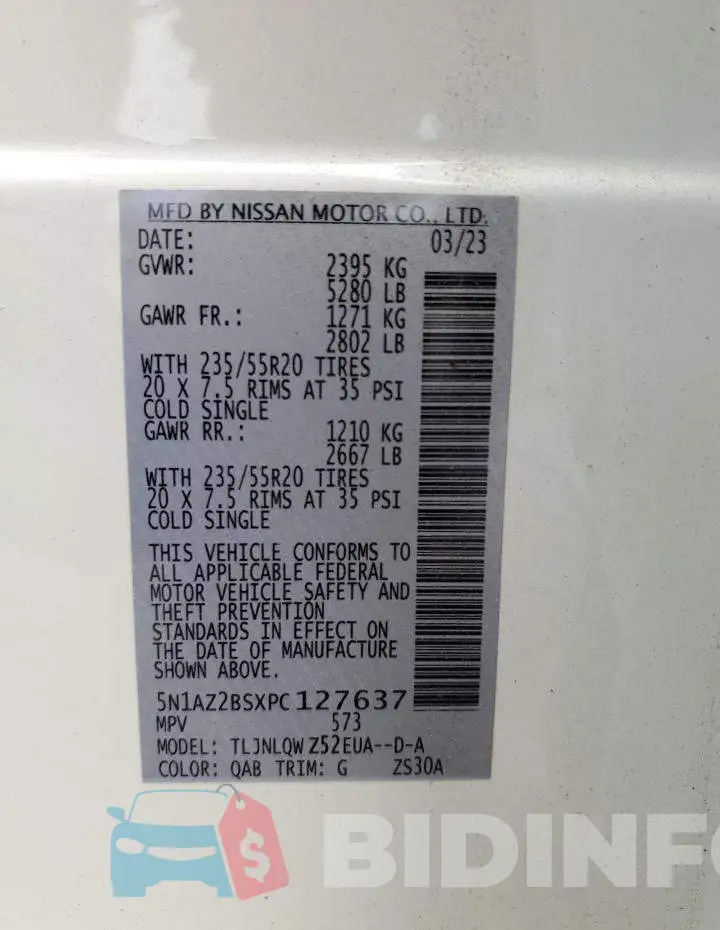 5N1AZ2BSXPC127637 Photo# 13