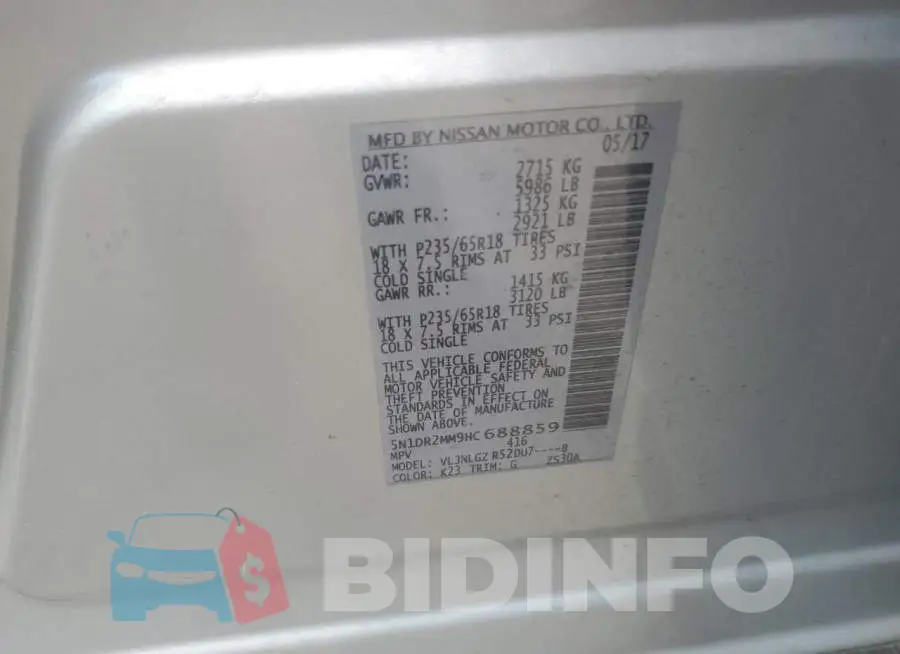 5N1DR2MM9HC688859 Photo# 12