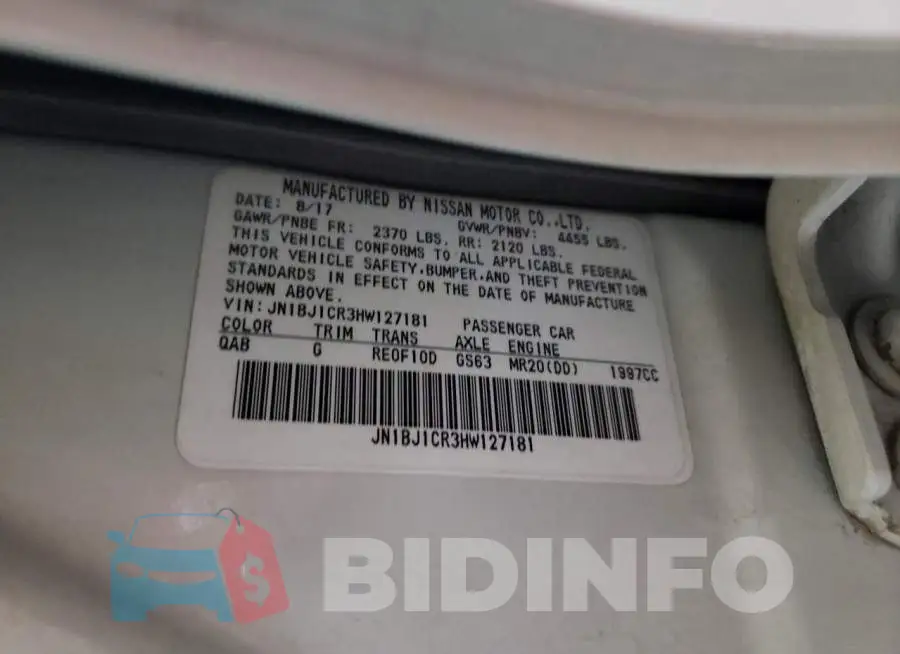 JN1BJ1CR3HW127181 Photo# 13