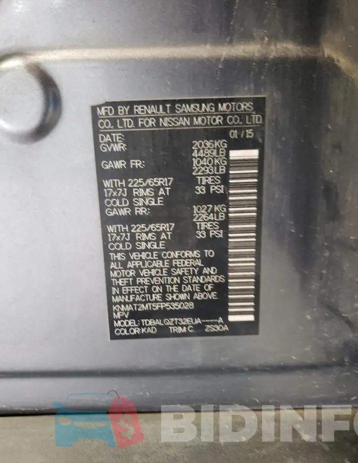 KNMAT2MT5FP535028 Photo# 14