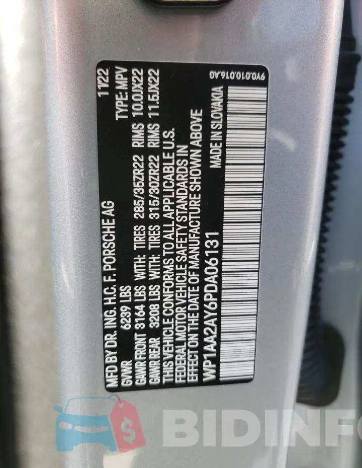 WP1AA2AY6PDA06131 Photo# 13