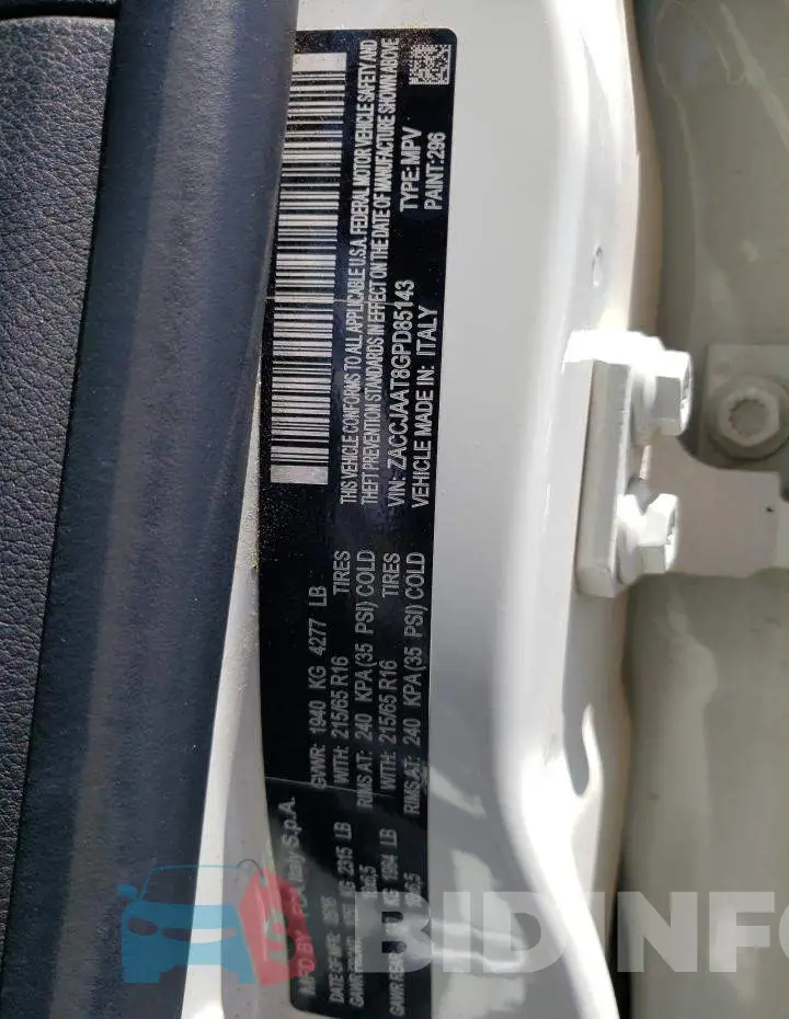 ZACCJAAT8GPD85143 Photo# 13