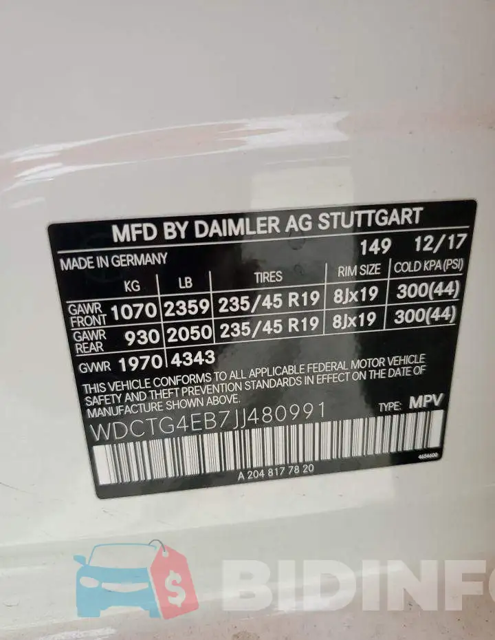 WDCTG4EB7JJ480991 Photo# 12