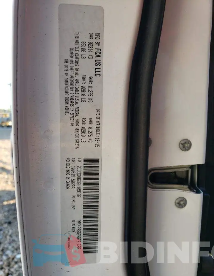 2C3CDXBG9GH109197 Photo# 12