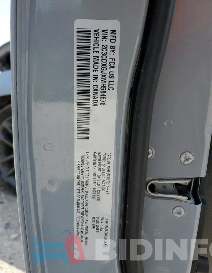 2C3CDXGJXMH584678 Photo# 12