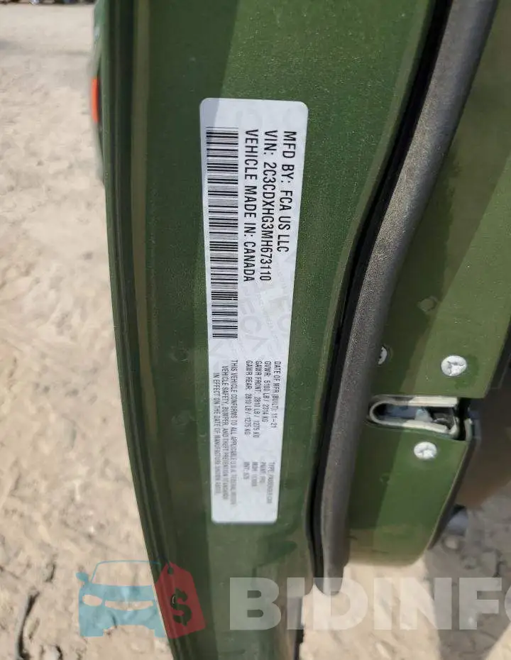 2C3CDXHG3MH673110 Photo# 12