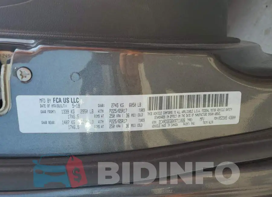 2C4RDGEG6KR711026 Photo# 14