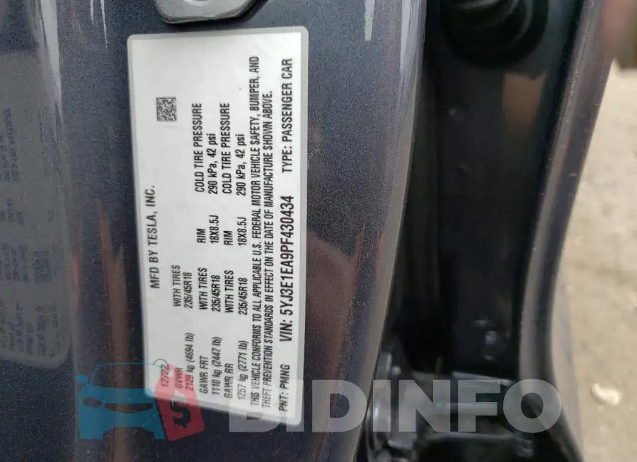 5YJ3E1EA9PF430434 Photo# 12