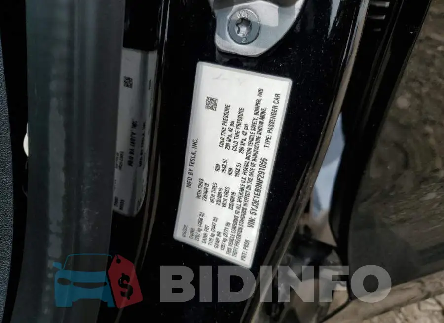 5YJ3E1EB9NF291055 Photo# 12