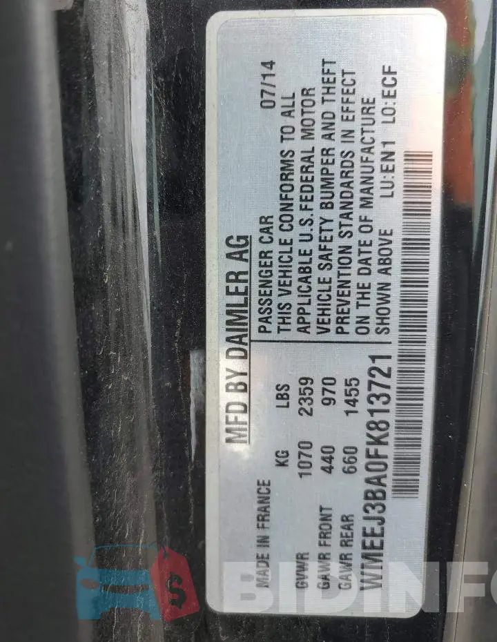 WMEEJ3BA0FK813721 Photo# 12