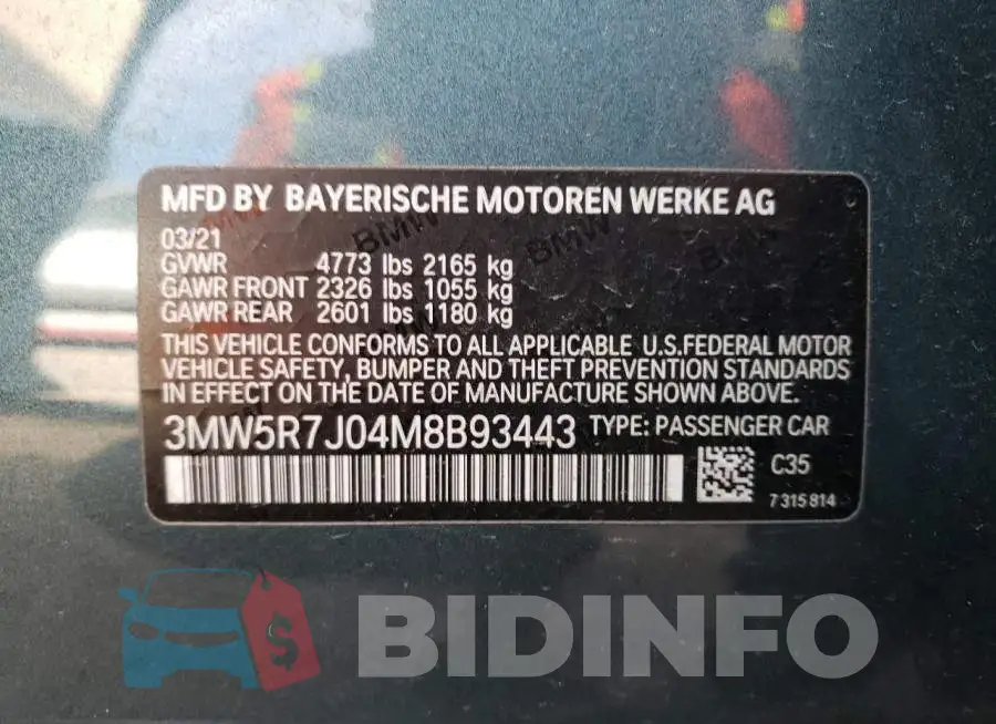 3MW5R7J04M8B93443 Photo# 13