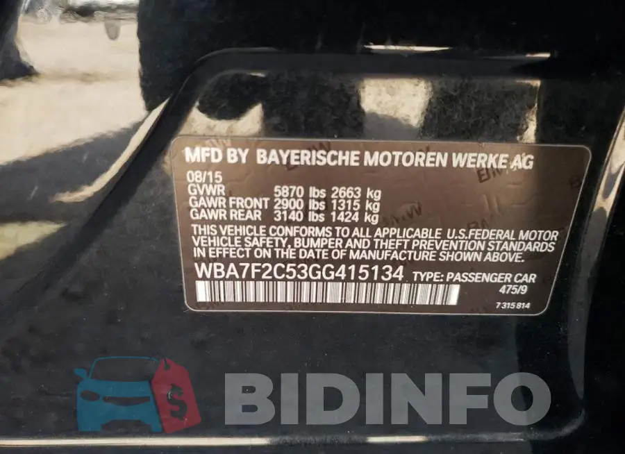 WBA7F2C53GG415134 Photo# 12