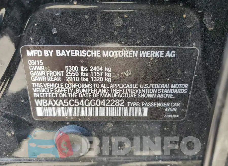 WBAXA5C54GG042282 Photo# 13