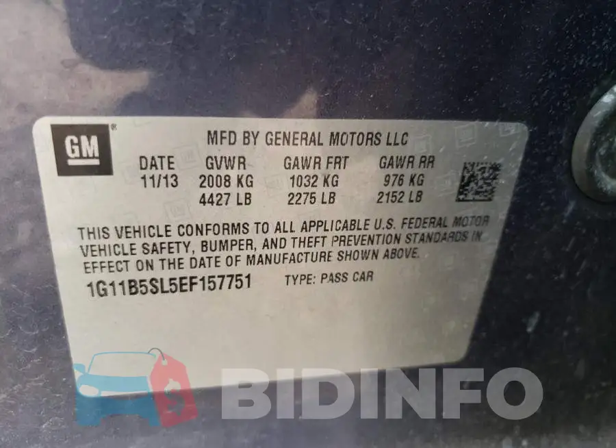 1G11B5SL5EF157751 Photo# 12