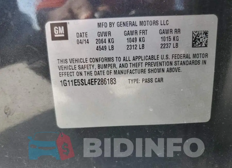 1G11E5SL4EF286183 Photo# 12