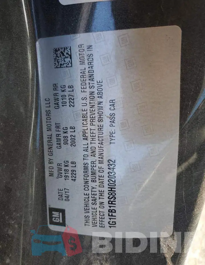 1G1FB1RS8H0203432 Photo# 12