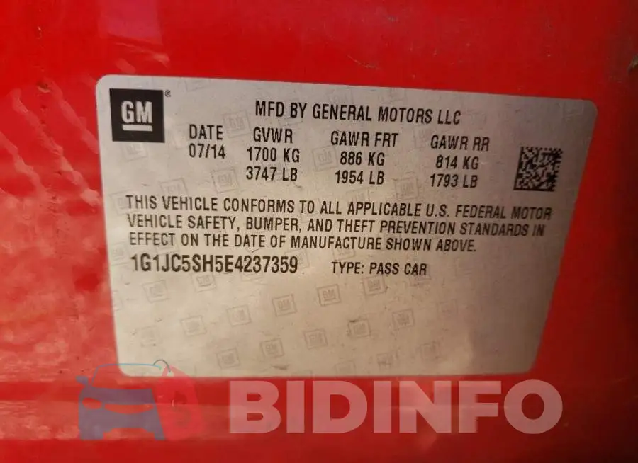 1G1JC5SH5E4237359 Photo# 10