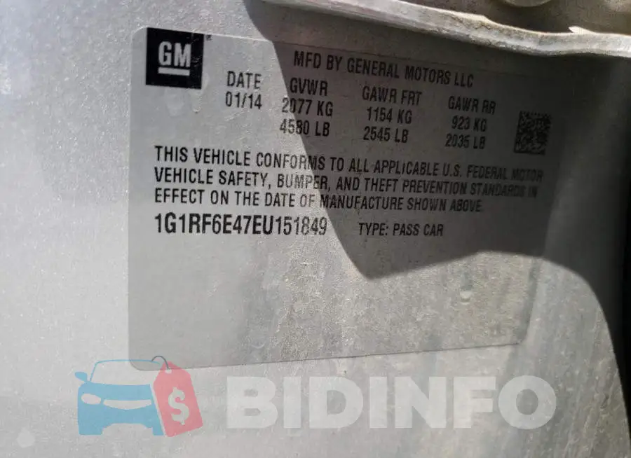 1G1RF6E47EU151849 Photo# 12