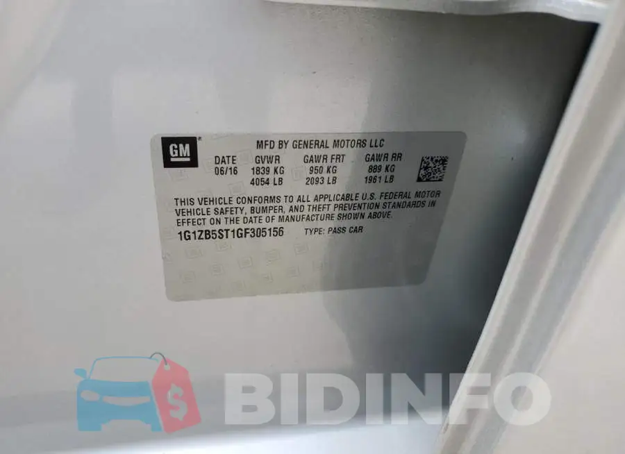 1G1ZB5ST1GF305156 Photo# 12