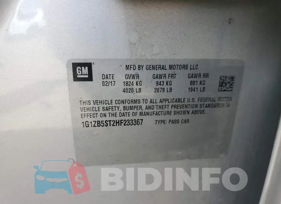 1G1ZB5ST2HF233367 Photo# 12