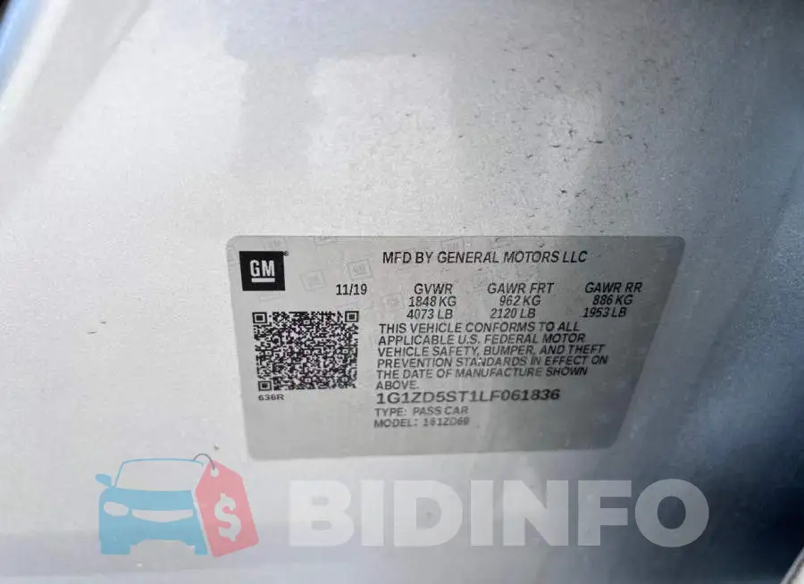 1G1ZD5ST1LF061836 Photo# 12