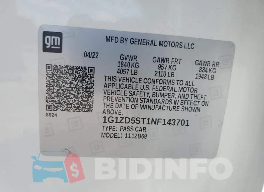 1G1ZD5ST1NF143701 Photo# 13