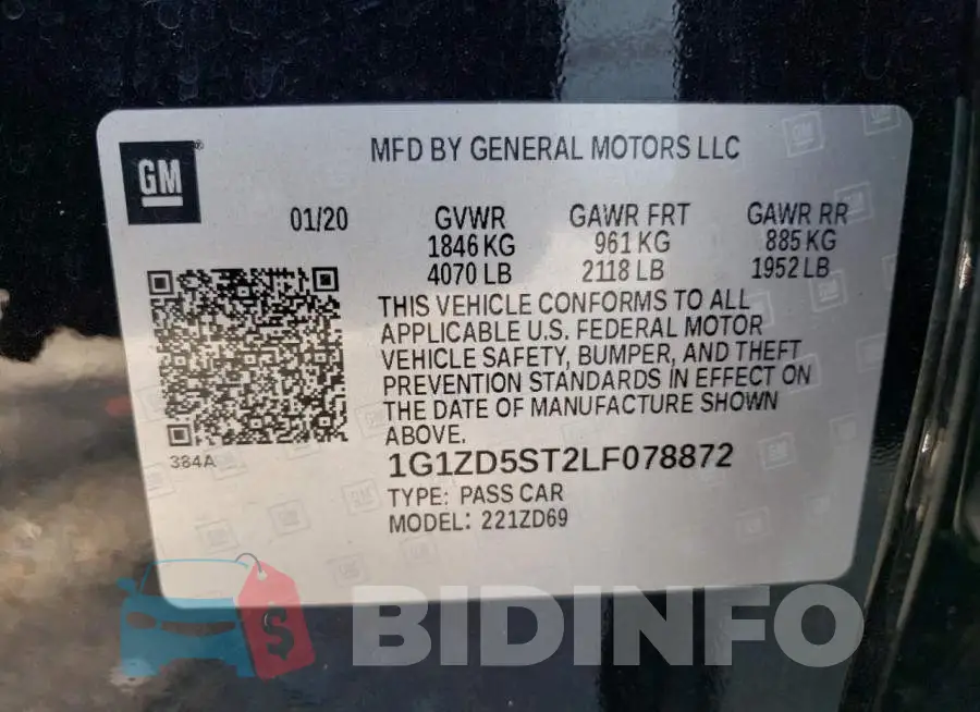 1G1ZD5ST2LF078872 Photo# 12