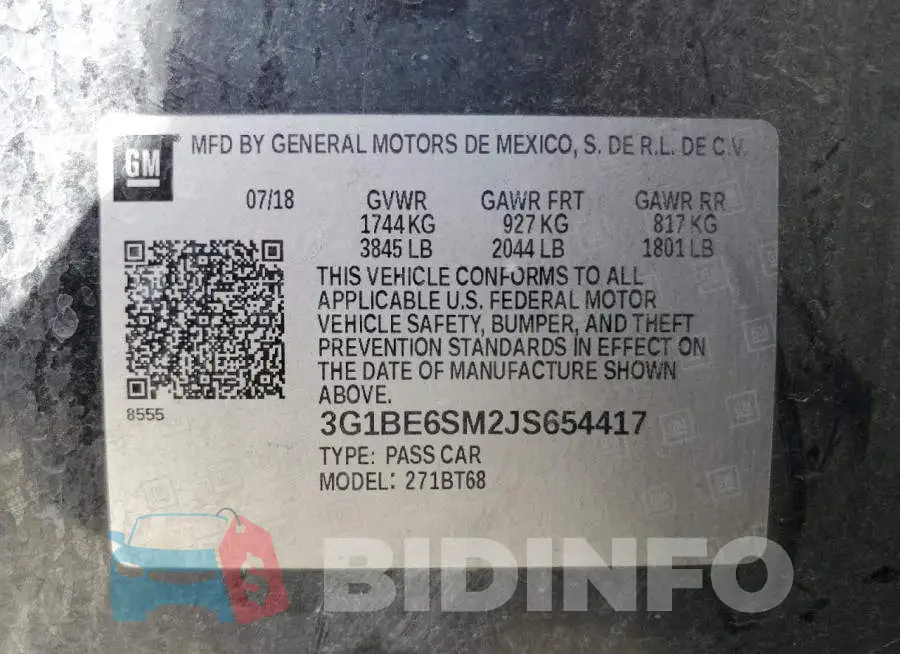 3G1BE6SM2JS654417 Photo# 12