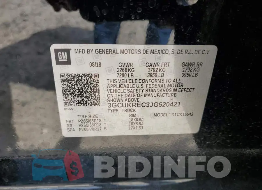 3GCUKREC3JG520421 Photo# 12