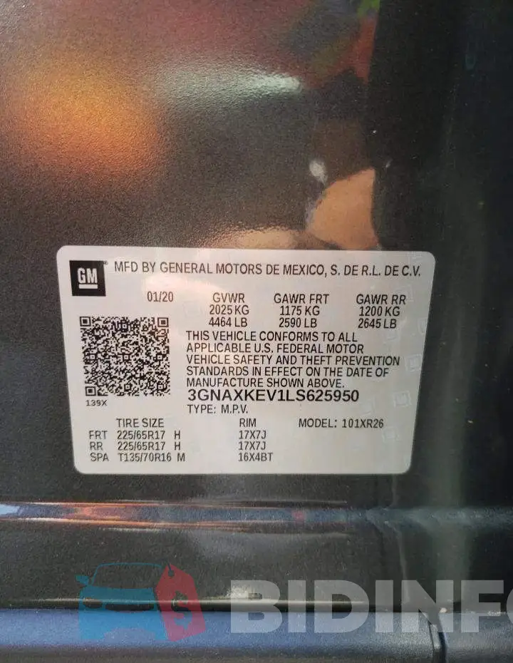 3GNAXKEV1LS625950 Photo# 13