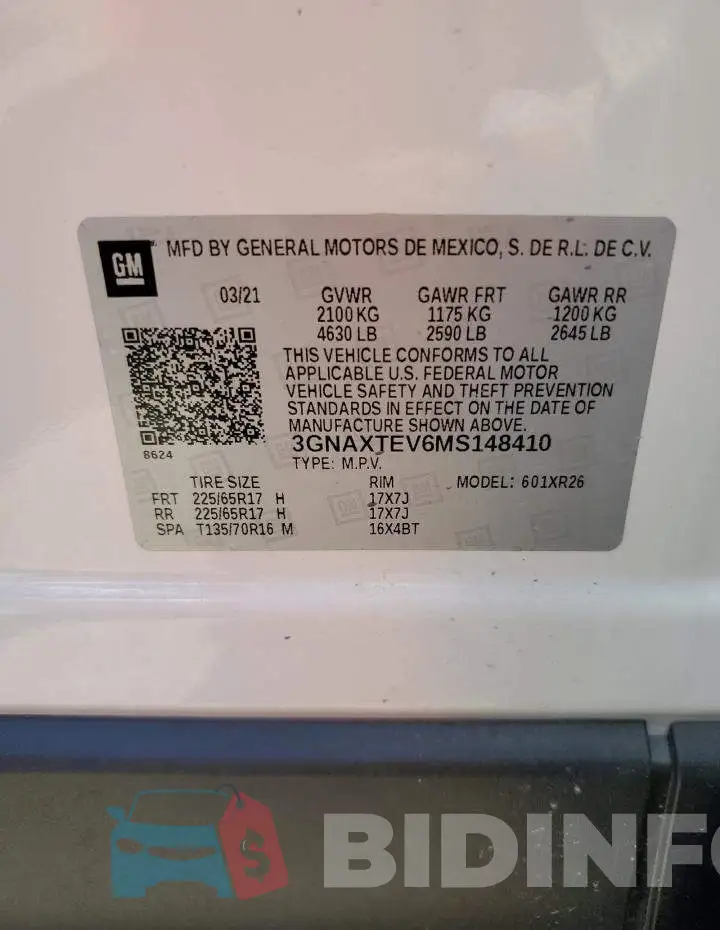 3GNAXTEV6MS148410 Photo# 13