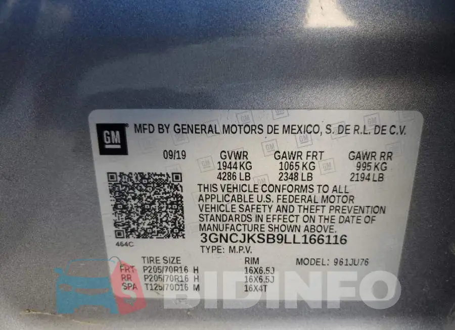 3GNCJKSB9LL166116 Photo# 12